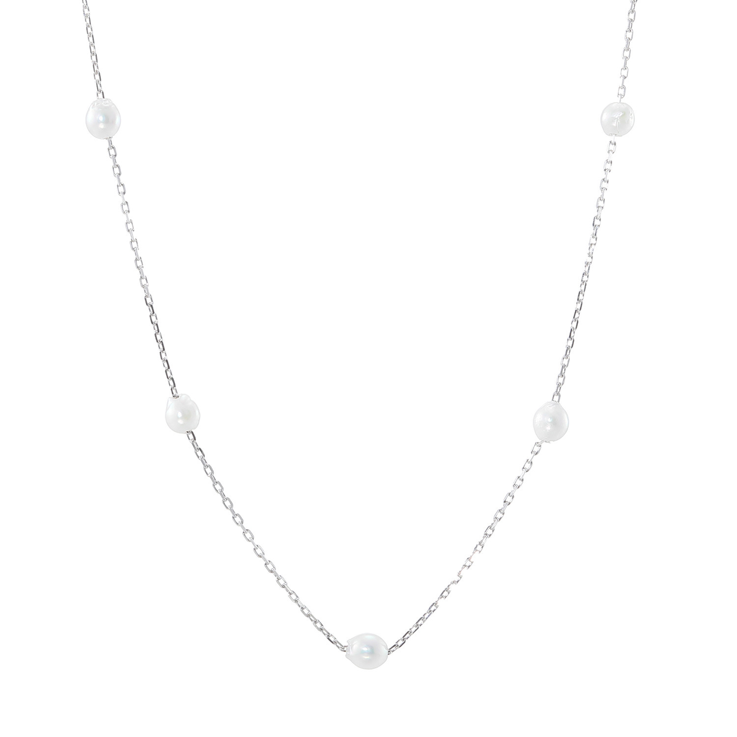 ブーレ シルバー 国産ベビーアコヤパール ステーションネックレス