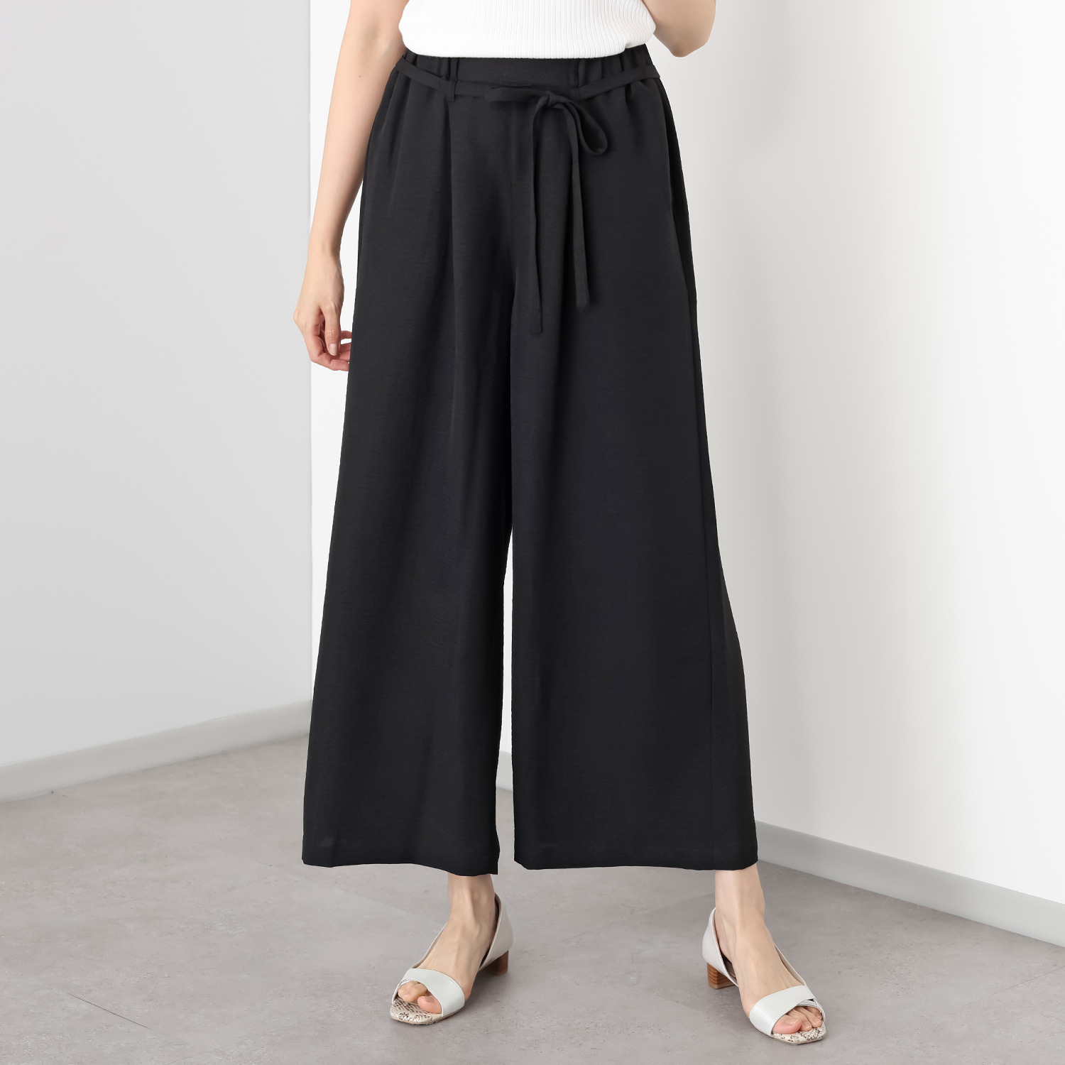 エムエムオー 麻ライク ワイドパンツ