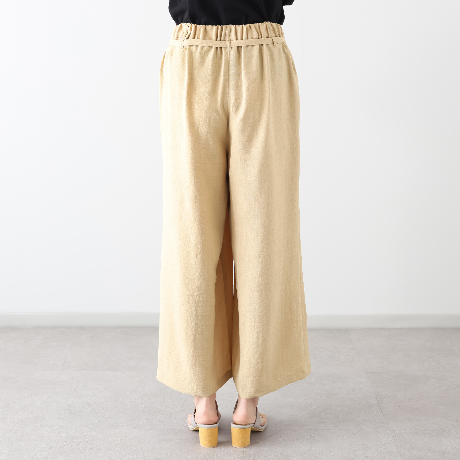 エムエムオー 麻ライク ワイドパンツ