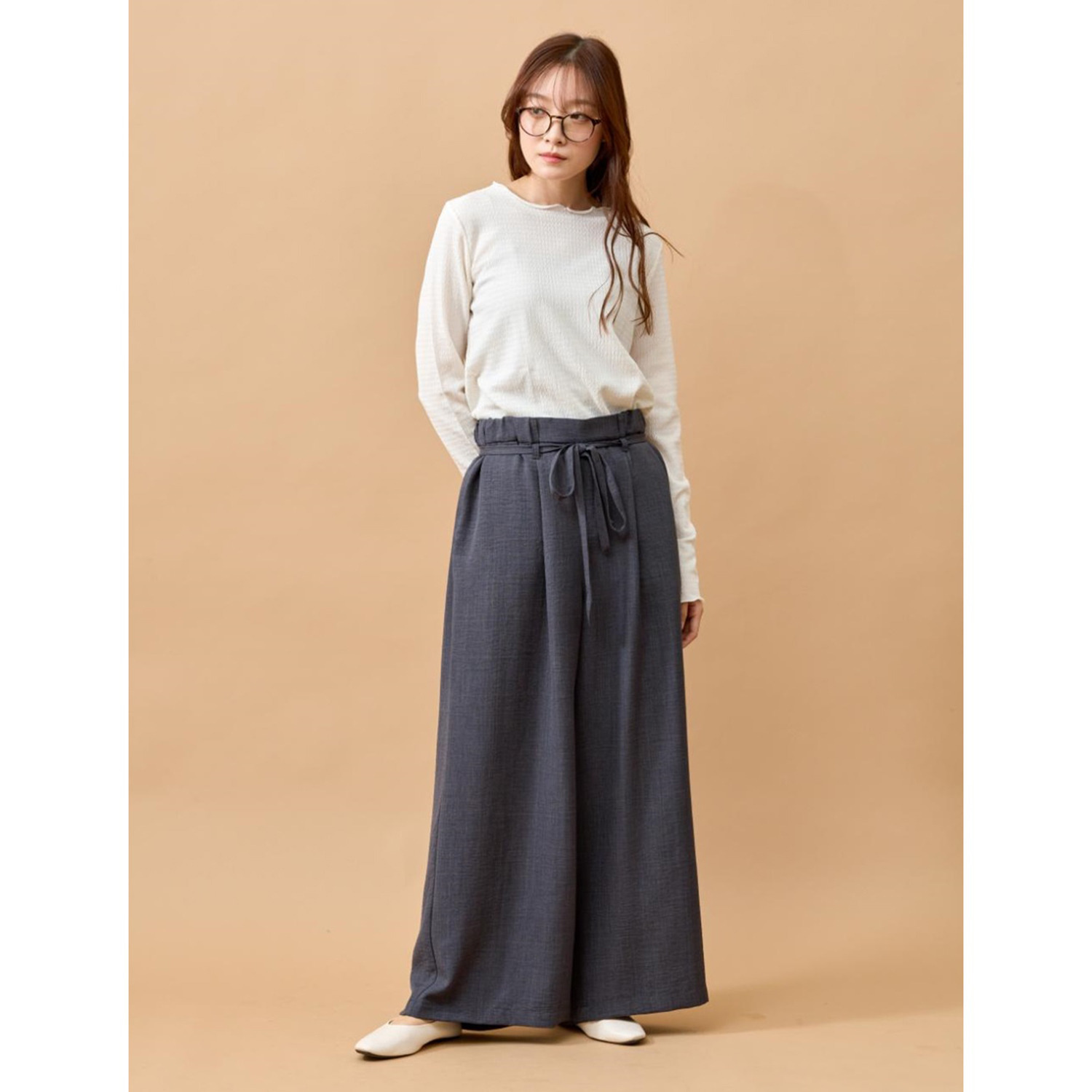 エムエムオー 麻ライク ワイドパンツ