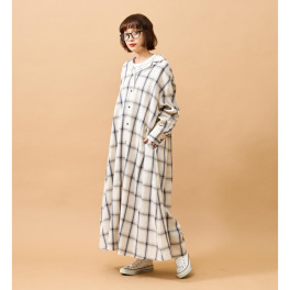 エムエムオー オンブレチェック シャツワンピース