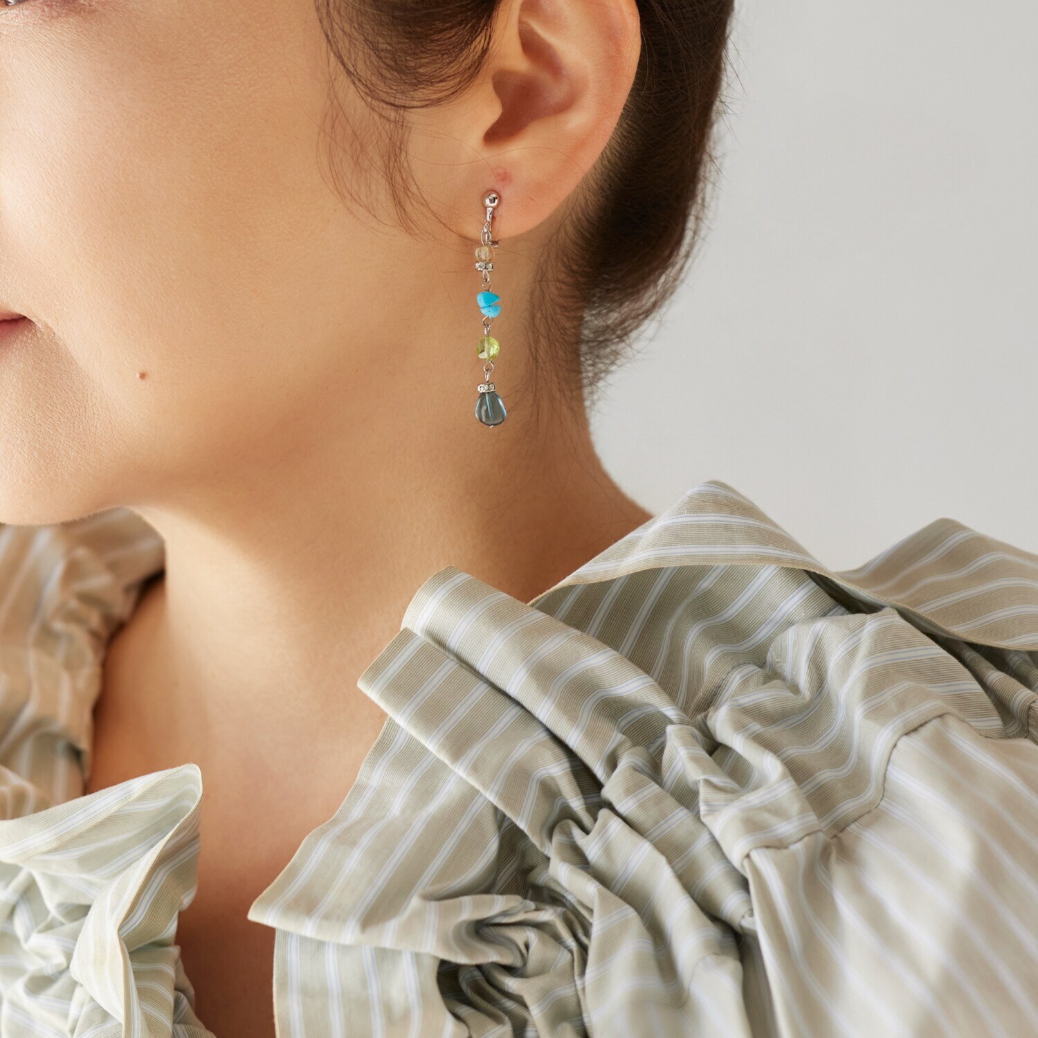 シマ・リリアーナ ジェムストーン ロング イヤリング／ピアス