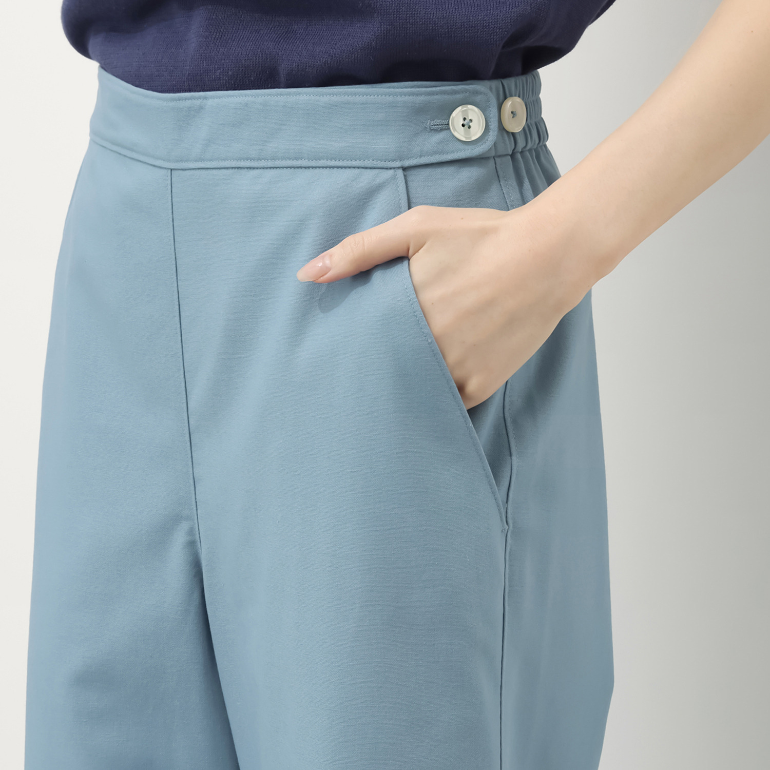 モカサン　ジュンコシマダ リネンブレンド ワイドパンツ