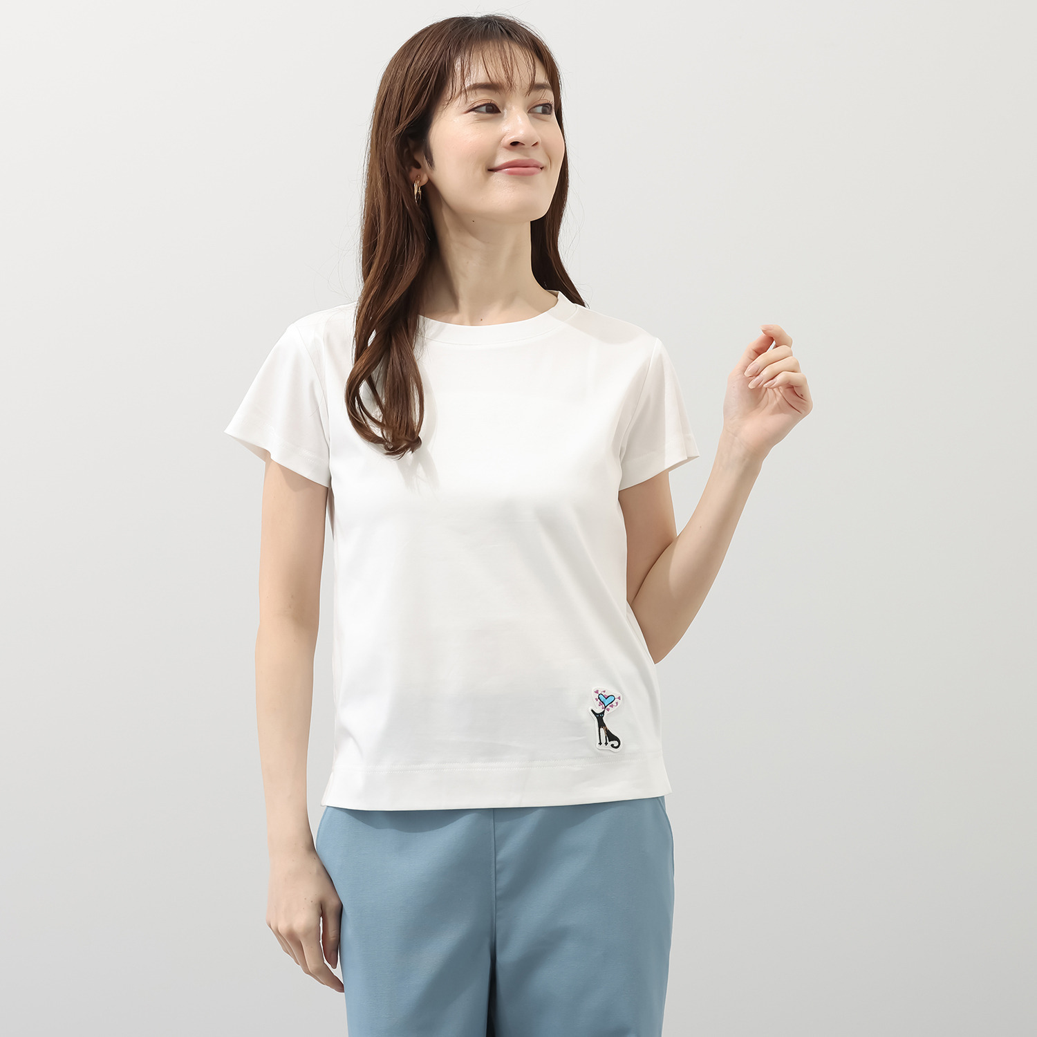 モカサン　ジュンコシマダ 接触冷感 ワンポイントＴシャツ