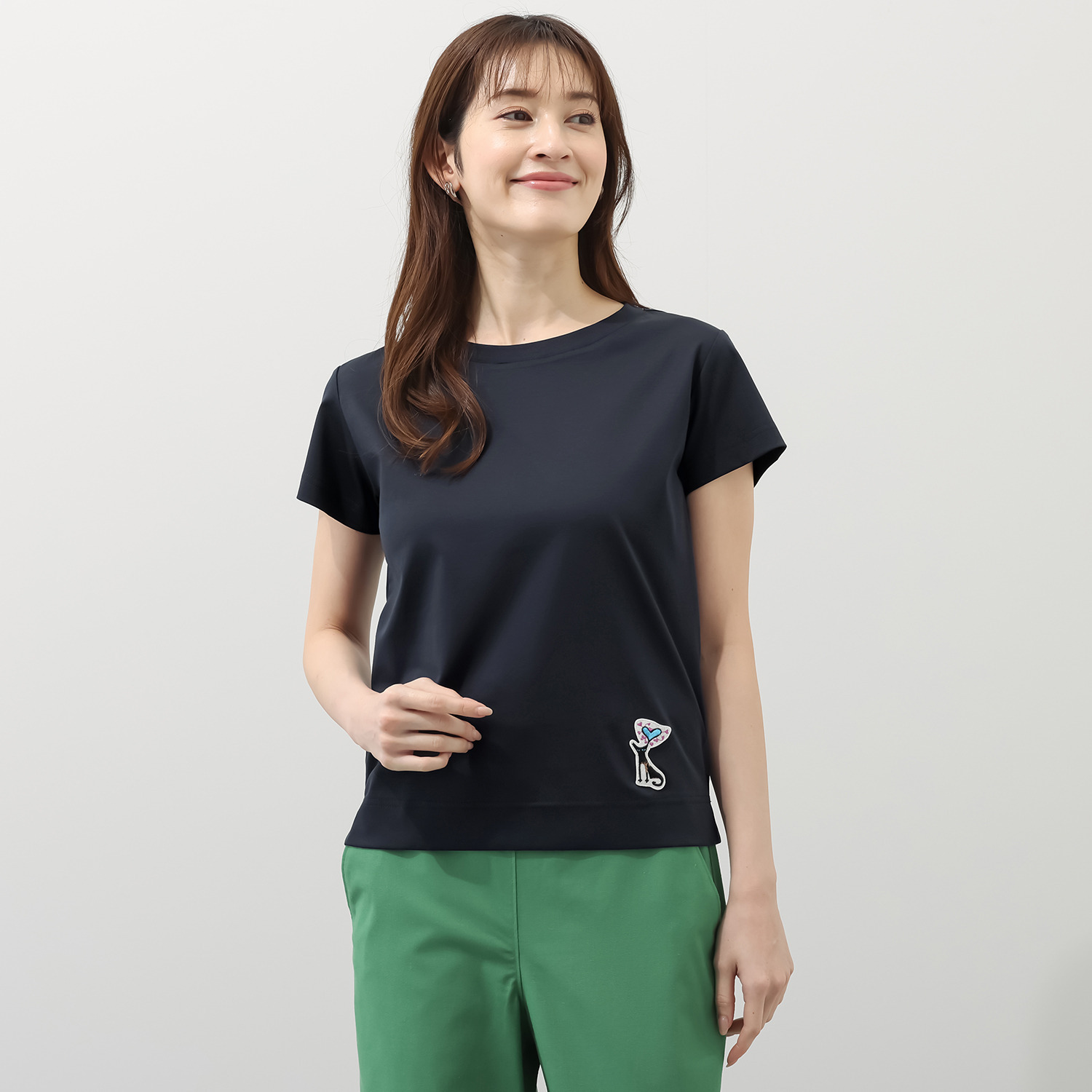 モカサン　ジュンコシマダ 接触冷感 ワンポイントＴシャツ