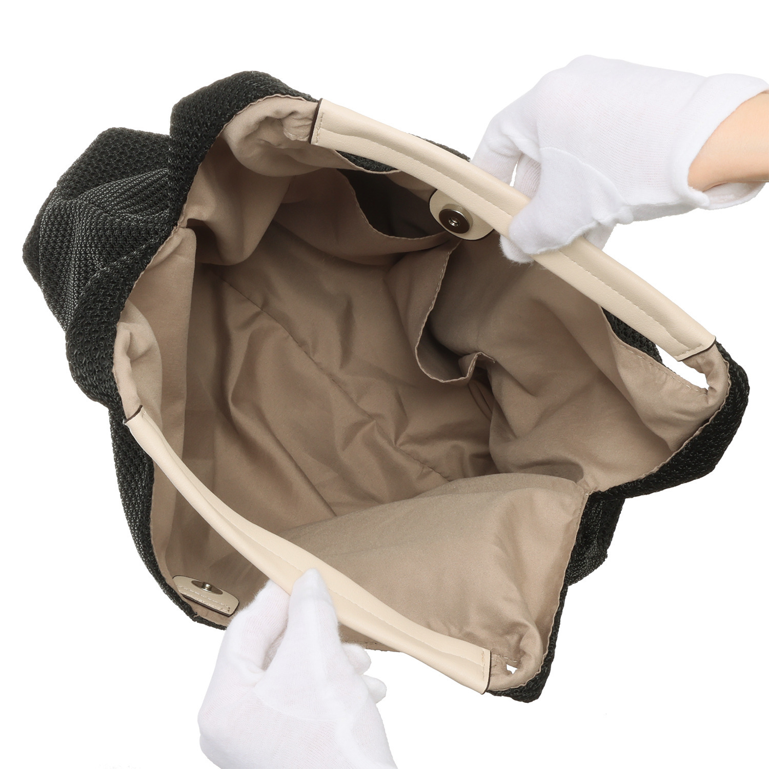 ラルジュ 編み込み風 サンカクトートバッグ