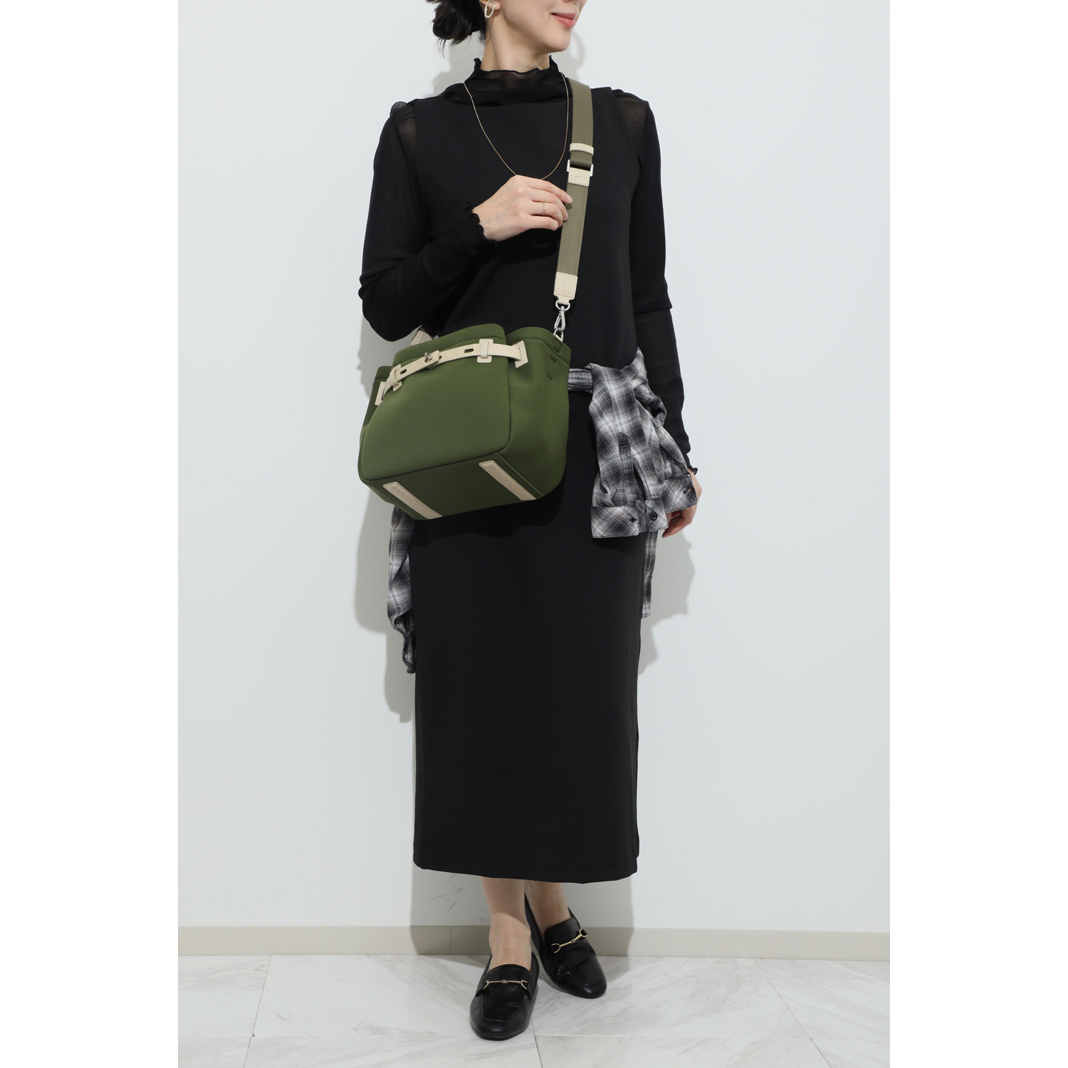 レザージュエルズ ギャレリア　ココリュクス ネオプレーン＆クロコ ベルトデザイン ２ウェイミニトートバッグ