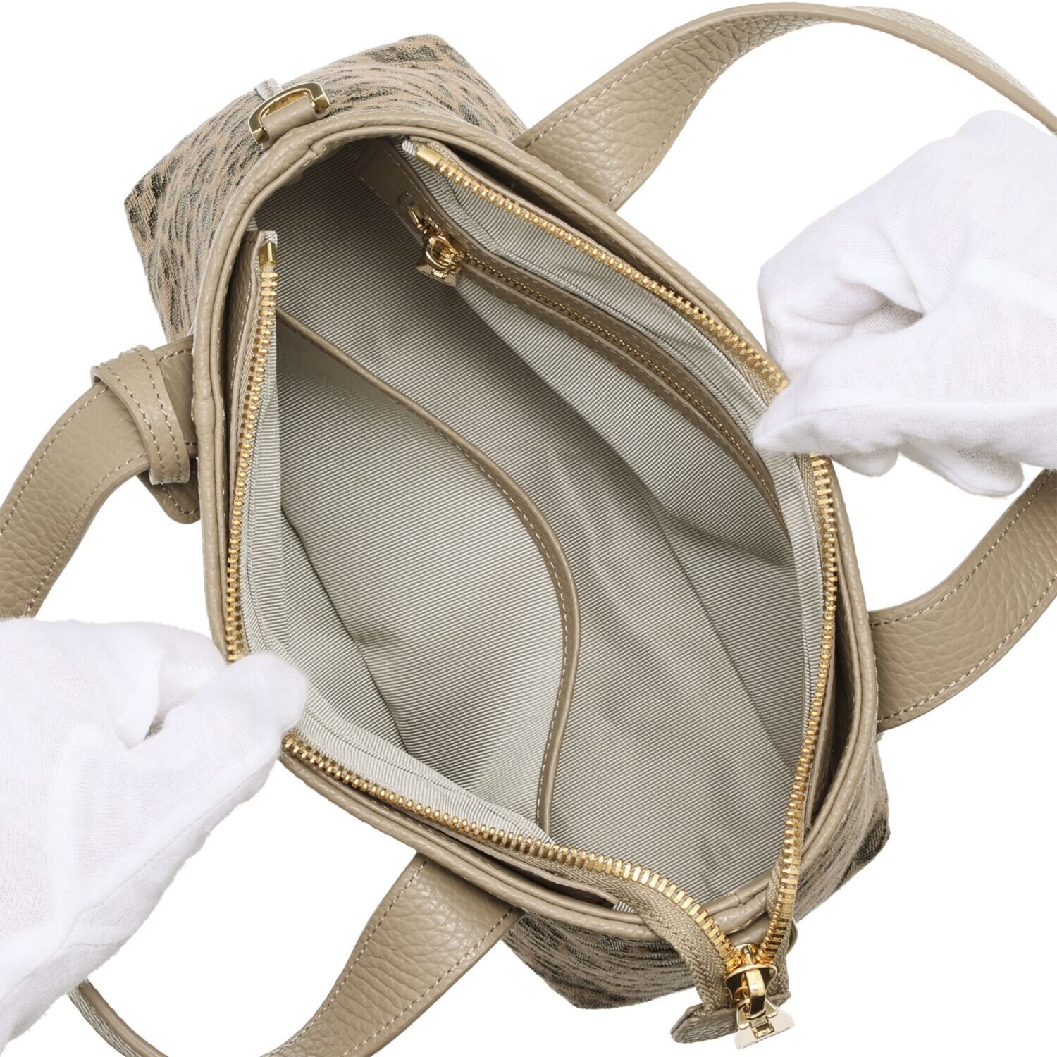 レザージュエルズ ギャレリア　ココリュクス ホースヘアブレイド レオパード ２ウェイ デイリートートバッグ