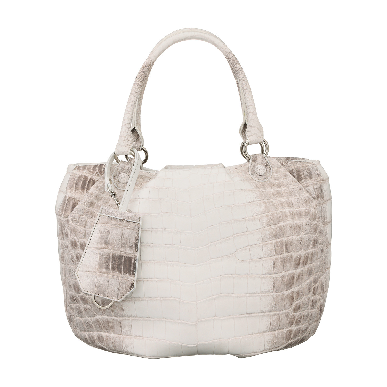 グラスクォーツ 日本製 クロコダイル キーリングストラップ付 トートバッグ “ヴェロリア”