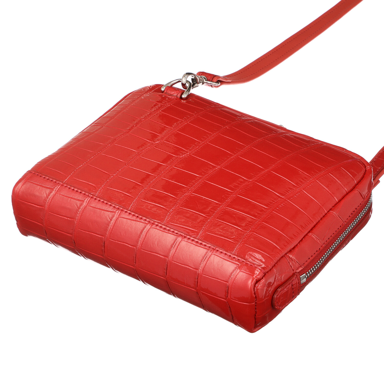 グラスクォーツ 日本製　クロコダイル カードケース付 ショルダーバッグ“ミア”