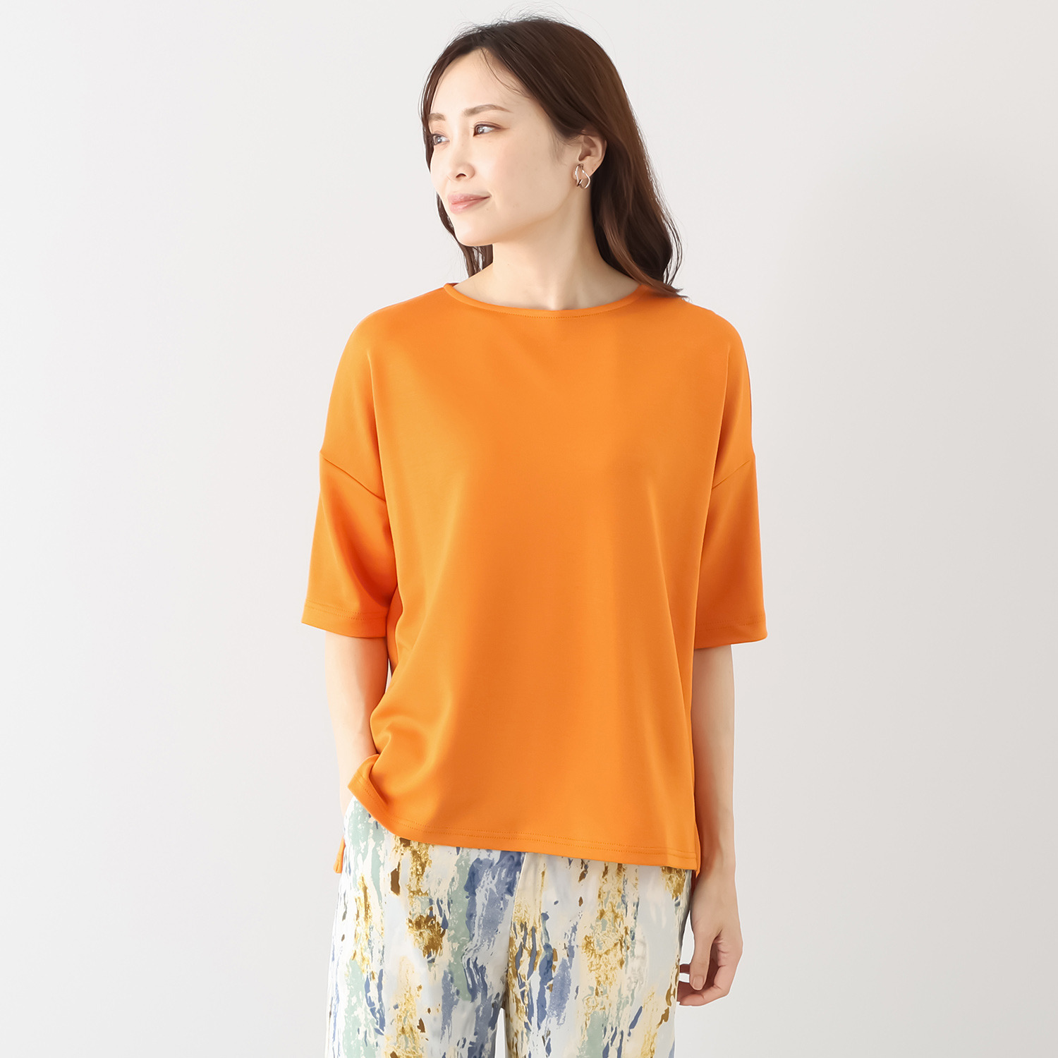 ココンライフ　ドゥ ＵＶカット サラッとモダール混 アシンメトリーヘム ビッグシルエットＴシャツ