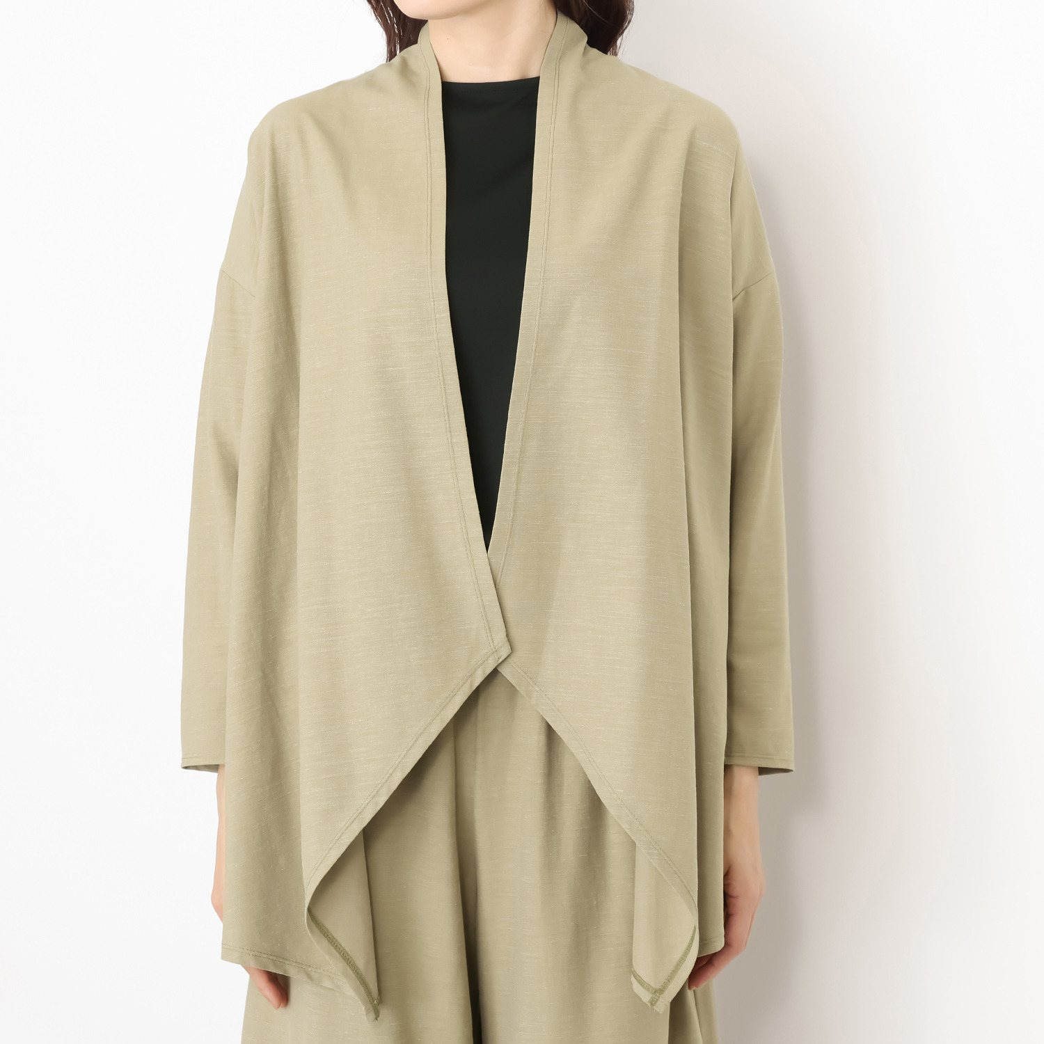 ココンライフ　ドゥ ＵＶカット・接触冷感・ 近赤外線カット ヘンプ混縦編 イレギュラーヘム カーディガン