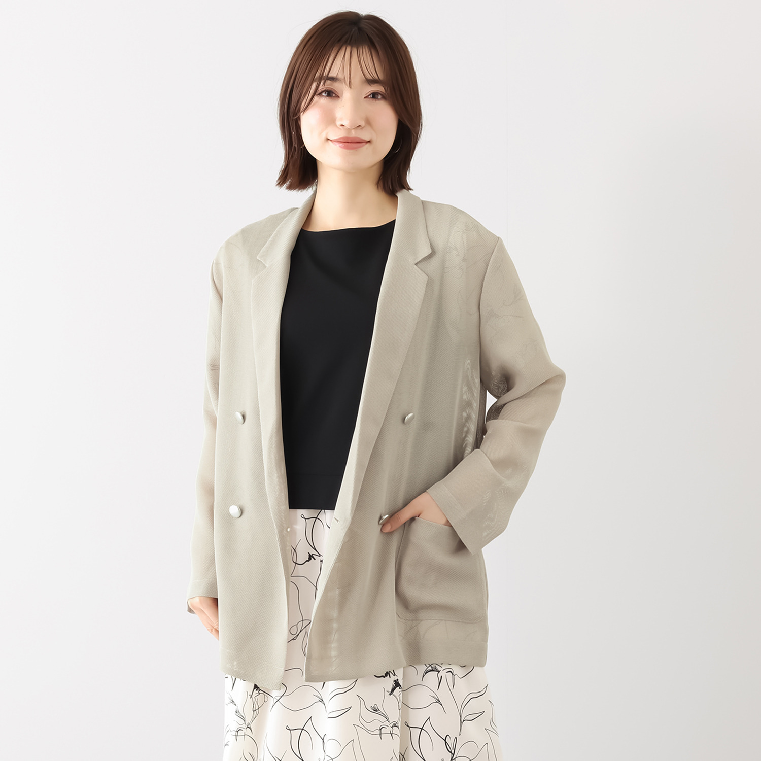 マチュート カーデ感覚で 軽やかに羽織れる メッシュジャケット