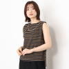 マチュート 着るだけで華やぐ ネックレスモティーフ付 美人カットソー ＜ボーダー柄＞