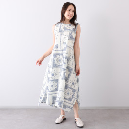 ハヤマ　ブリーズ パネル柄風 デジタルプリント ワンピース