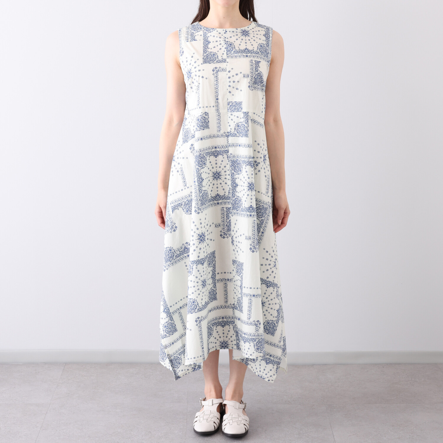 ハヤマ　ブリーズ パネル柄風 デジタルプリント ワンピース