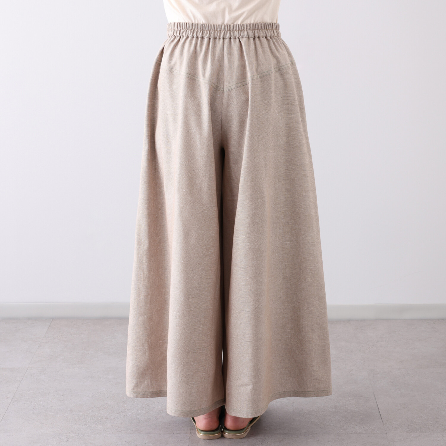 ハヤマ　ブリーズ 先染め ワイドパンツ