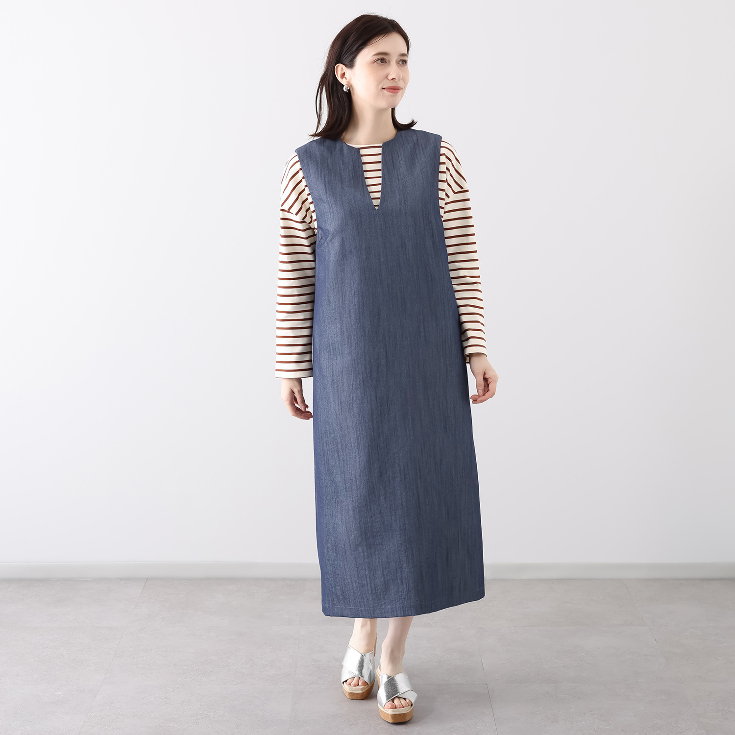 Ｋｕｎｎｙ． キーネック ジャンスカワンピース