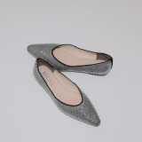 ニカル シープ ラインストーン フラットパンプス