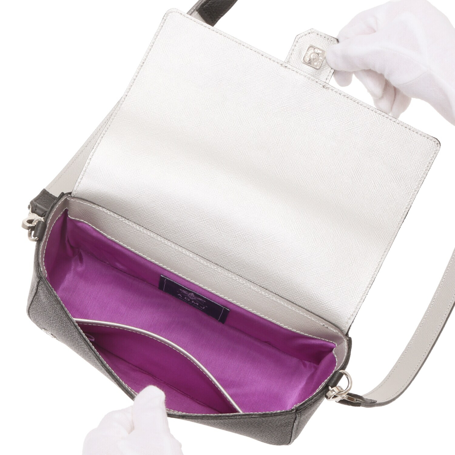 エーディーエムジェイ スパニッシュレザー アールデコモティーフ ２ウェイミニバッグ ＜スリムウォレット付＞