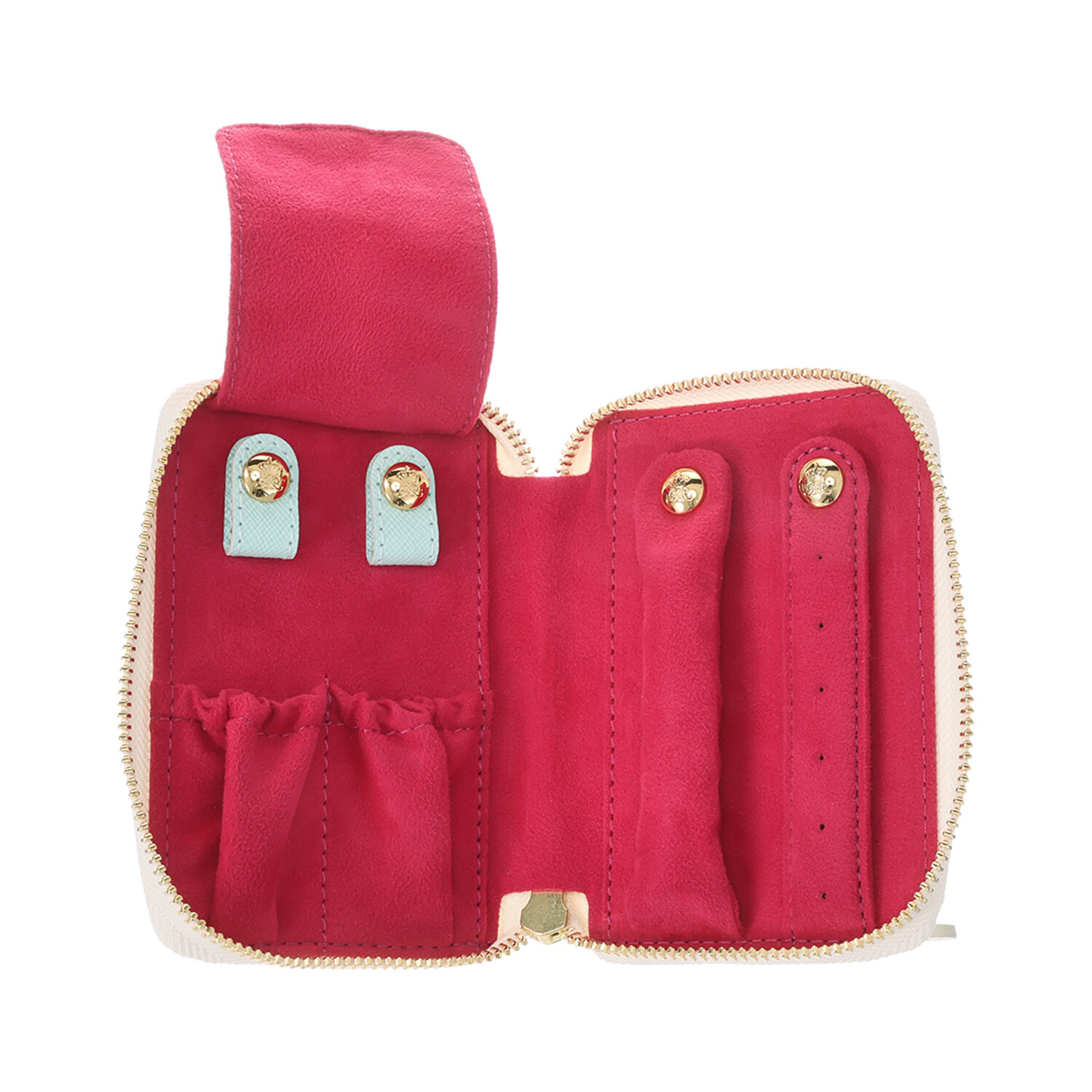 エーディーエムジェイ 牛革 多機能 トラベルジュエリーケース