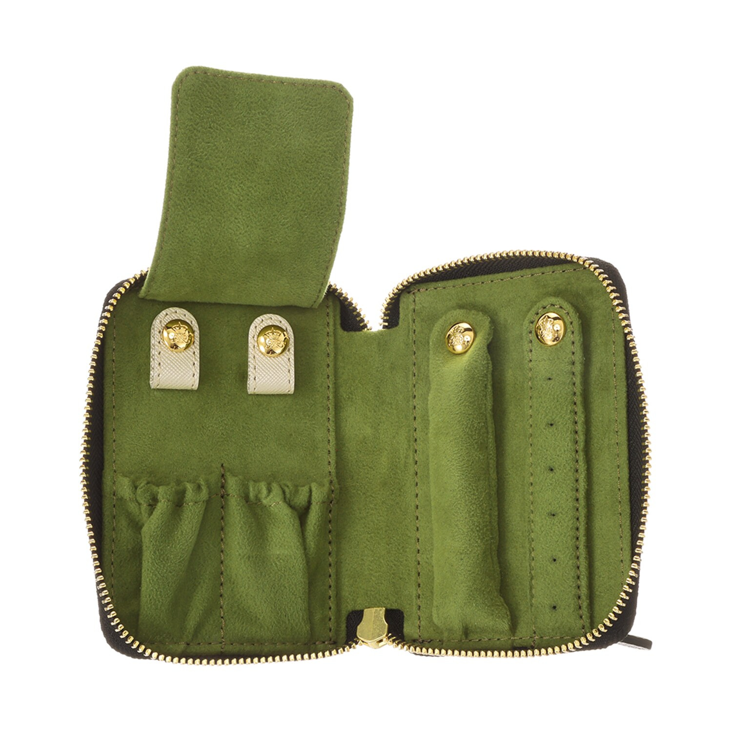 エーディーエムジェイ 牛革 多機能 トラベルジュエリーケース