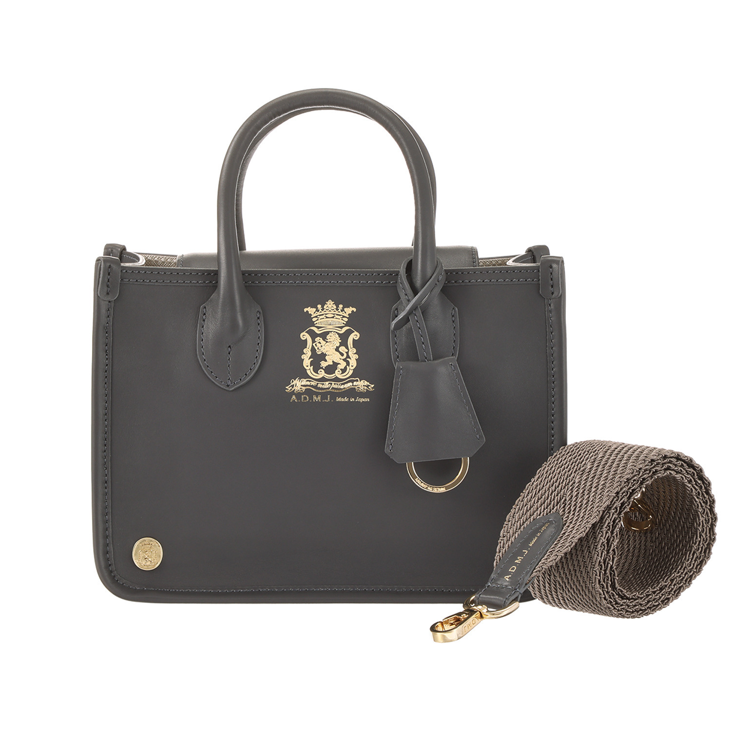 エーディーエムジェイ イタリアンカーフレザー ２ウェイトートバッグ