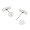 宇和海パール ステンレス 国産ベビーアコヤパール スリーピースライン デザインピアス