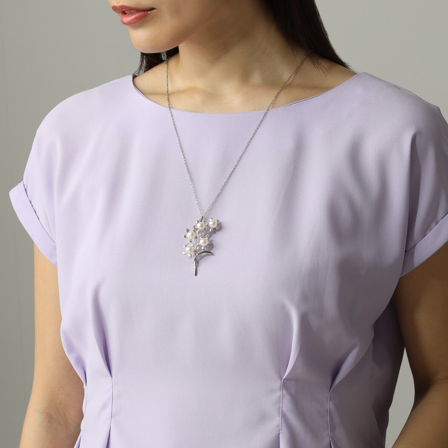 宇和海パール シルバー 宇和海産 越物 アコヤパール ペンダントブローチ