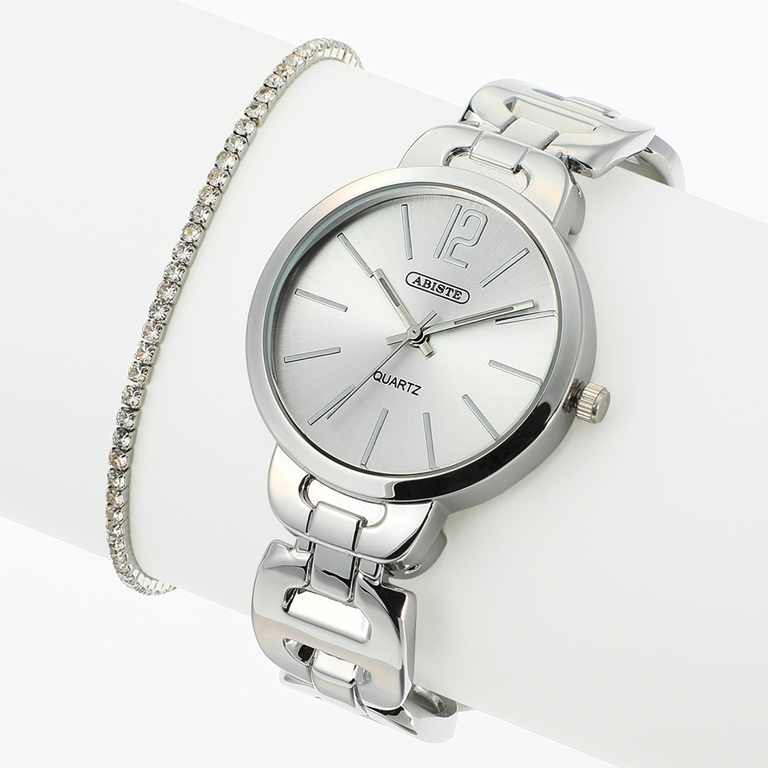 アビステ ウォッチ＆アクセサリーズ ラウンドフェイス バングルウォッチ＆ ブレスレットセット