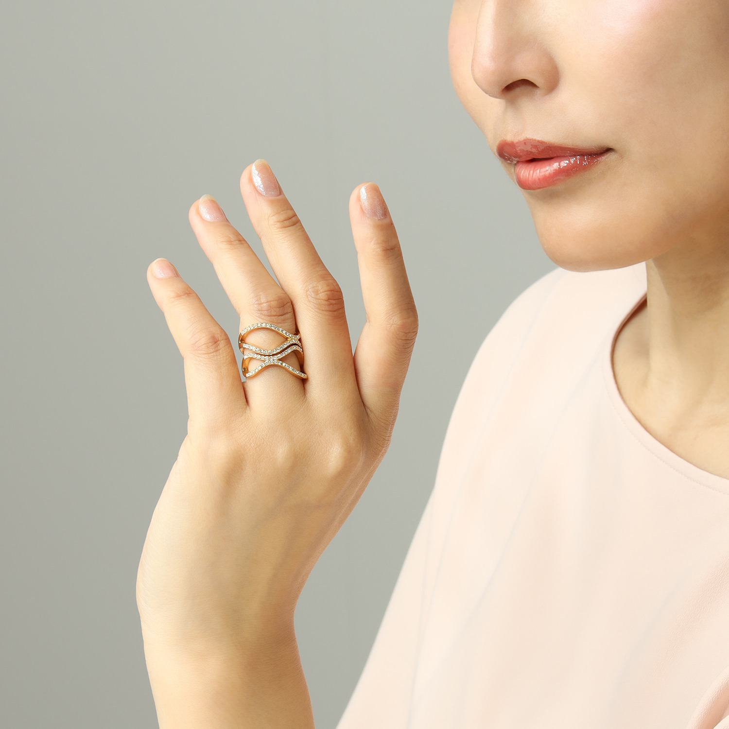 アビステ ウォッチ＆アクセサリーズ ステンレス ウェーブデザインリング