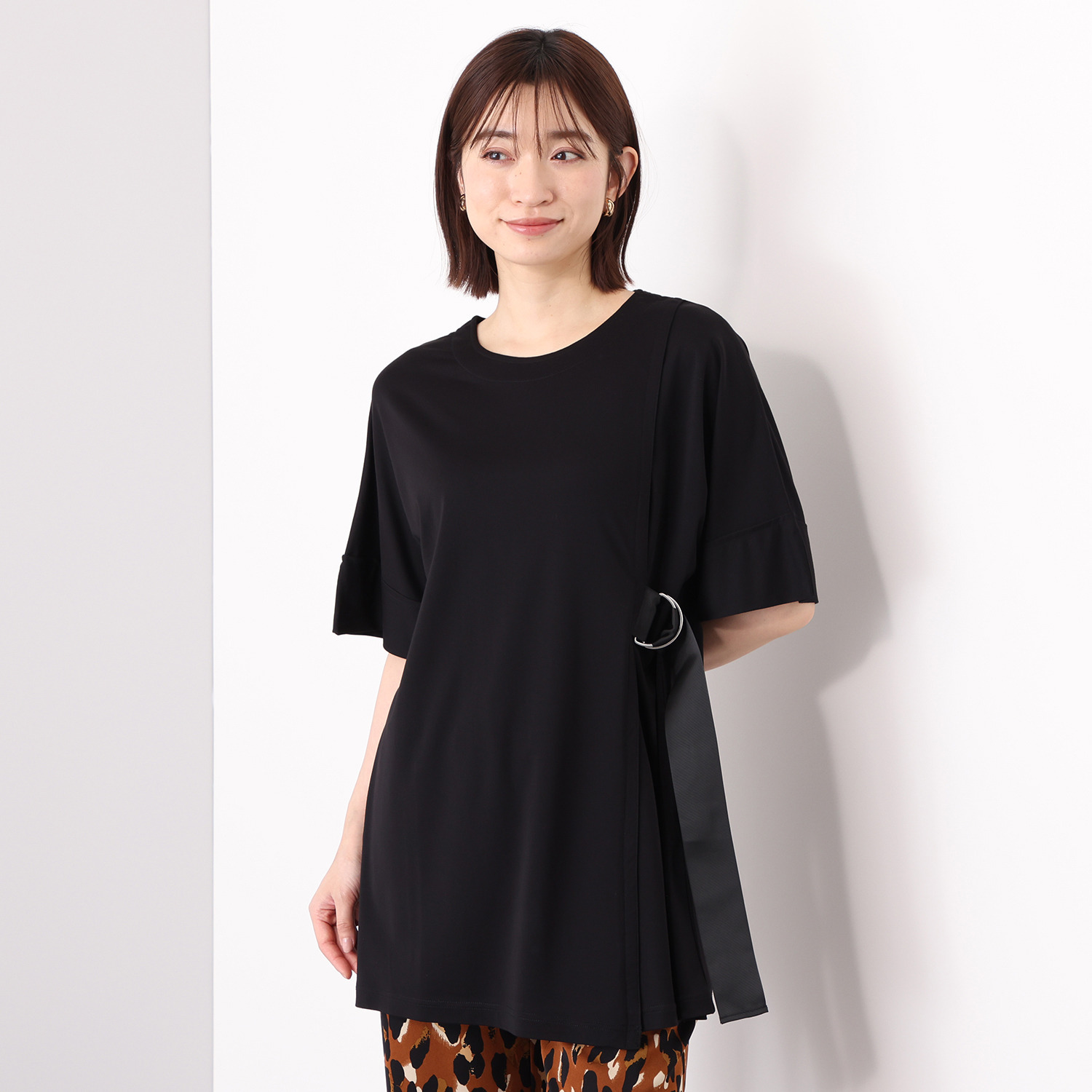 フーア サイドテープベルテッド ロングプルオーバー