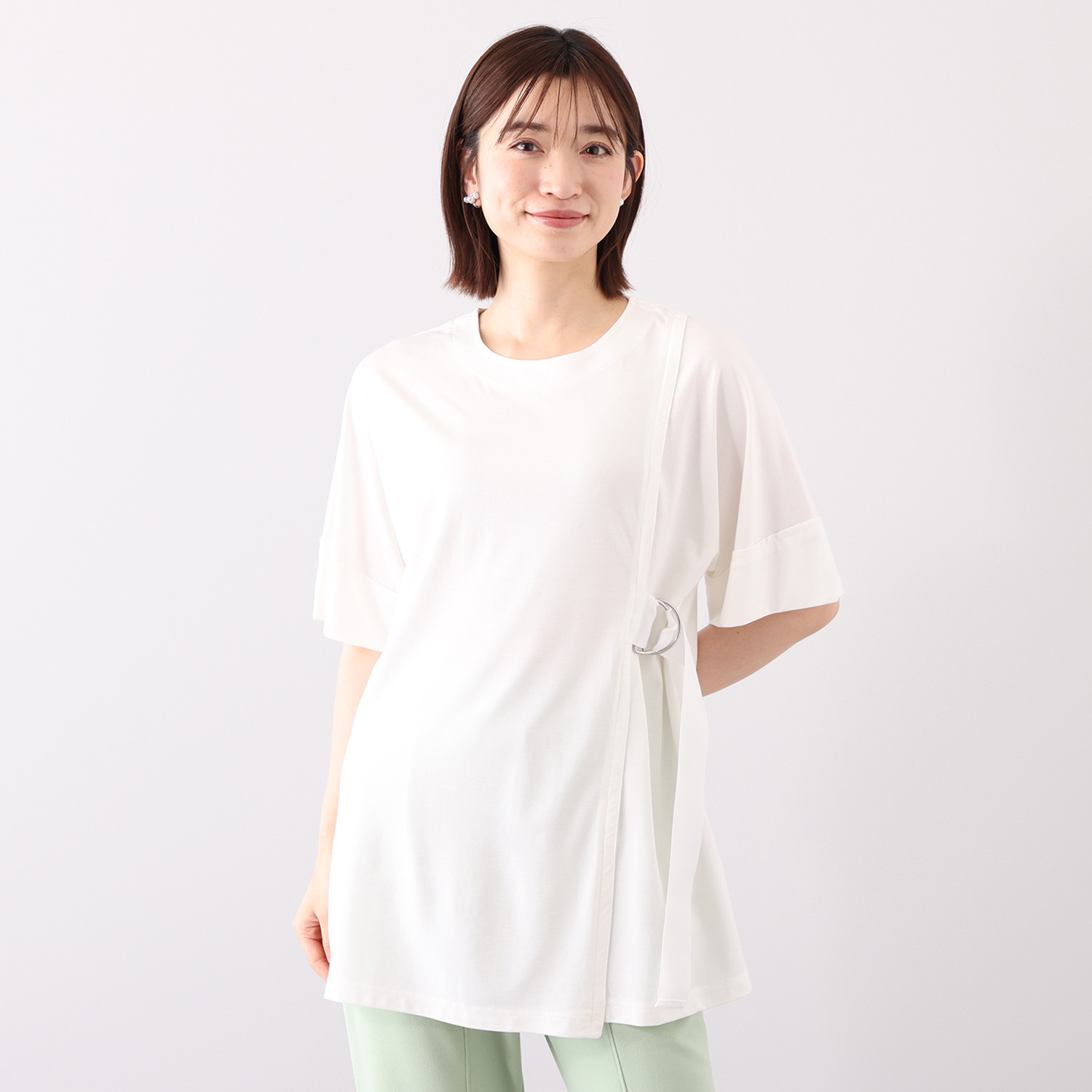 フーア サイドテープベルテッド ロングプルオーバー