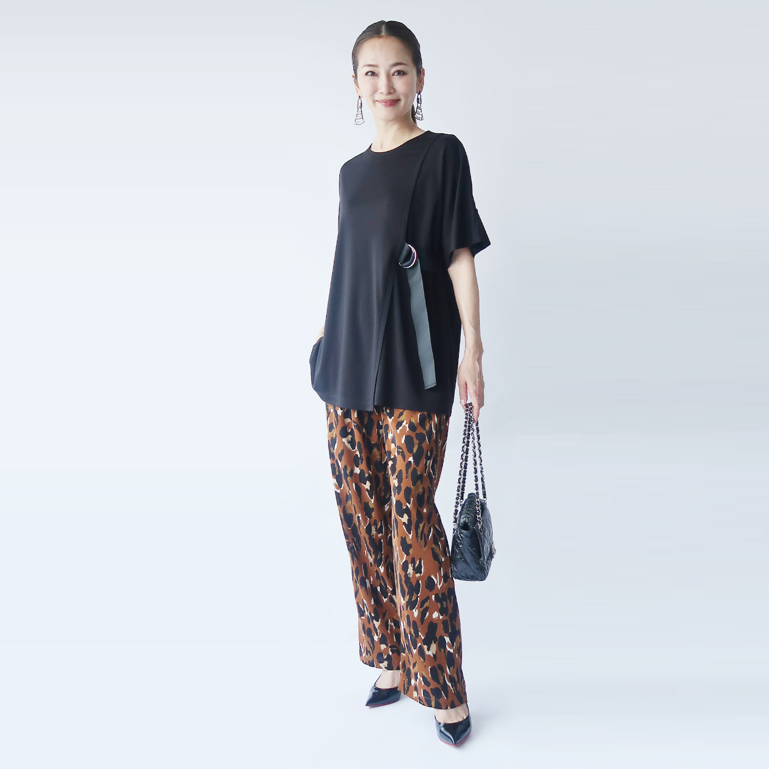 フーア サイドテープベルテッド ロングプルオーバー