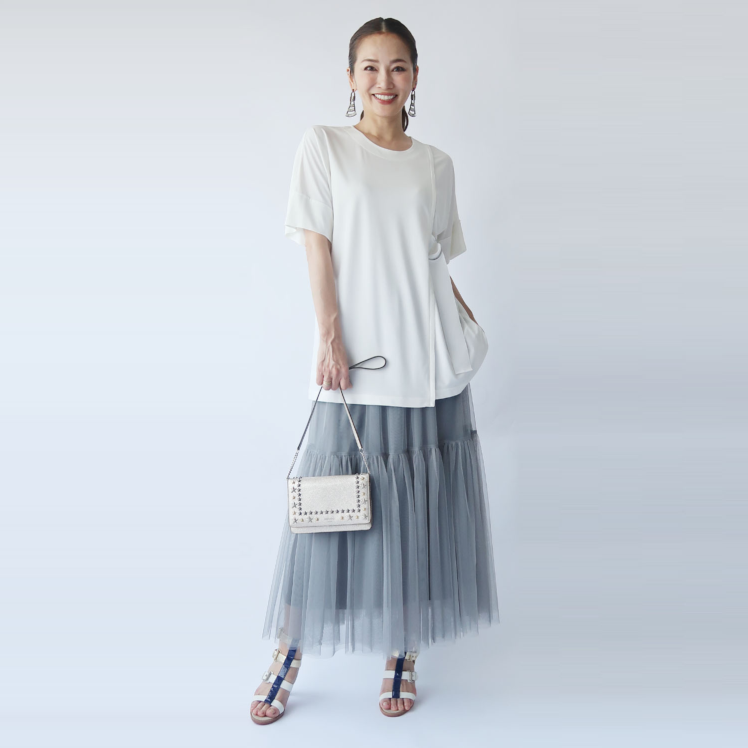 フーア サイドテープベルテッド ロングプルオーバー