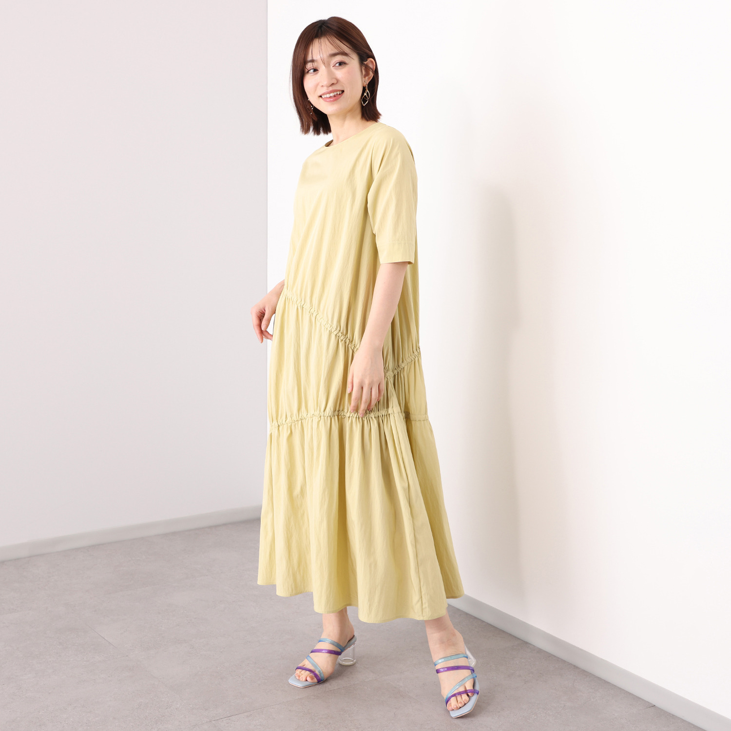 フーア フレキシブルギャザー ロングワンピース