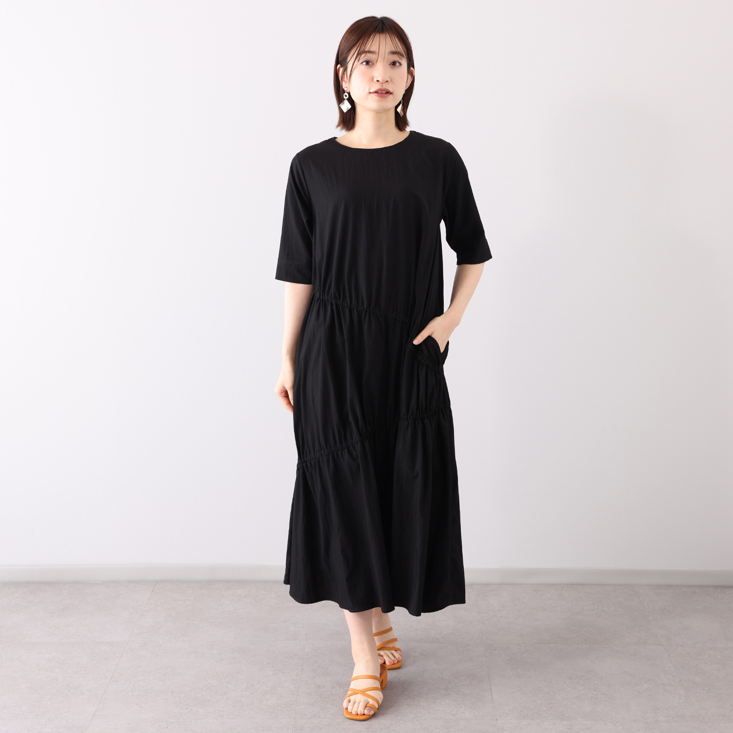 フーア フレキシブルギャザー ロングワンピース
