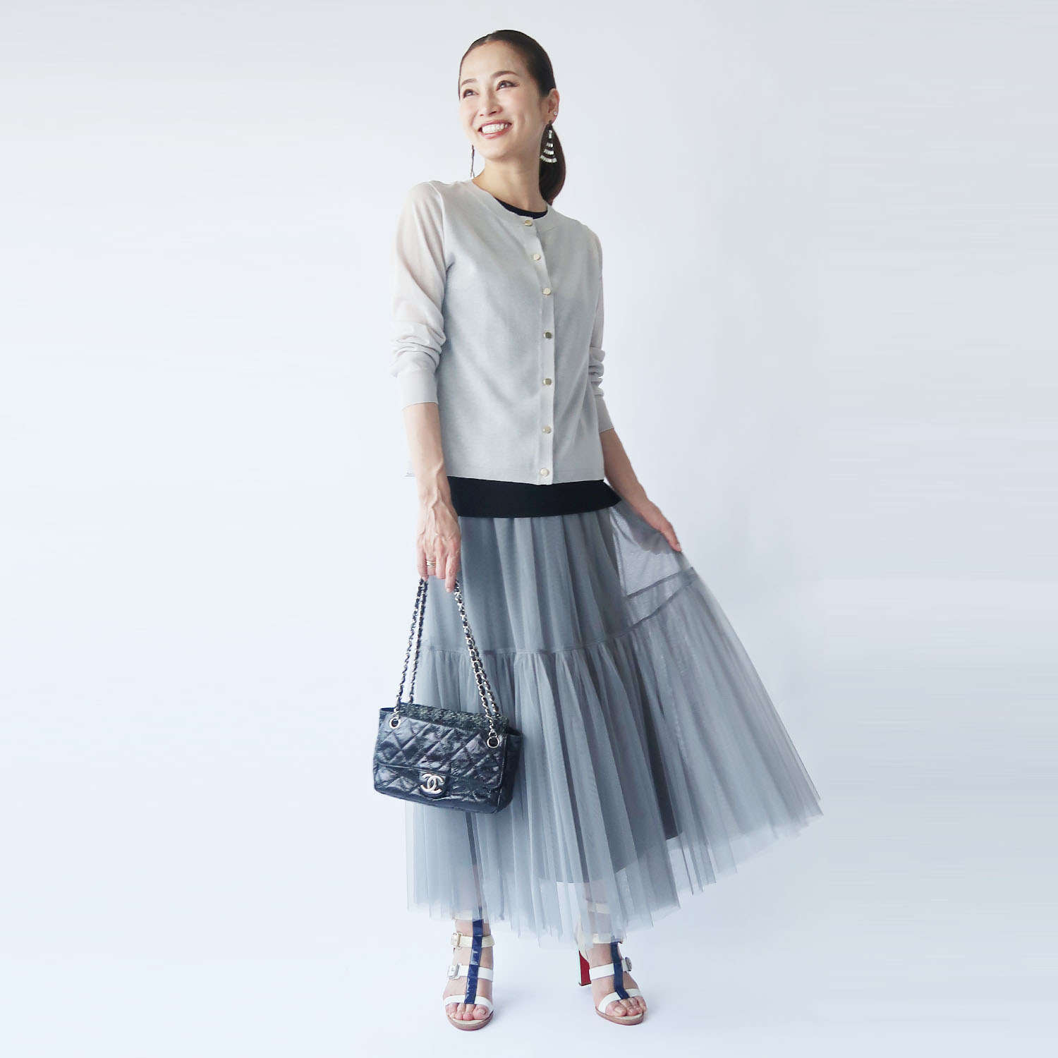 フーア リネンライク ニットカーディガン