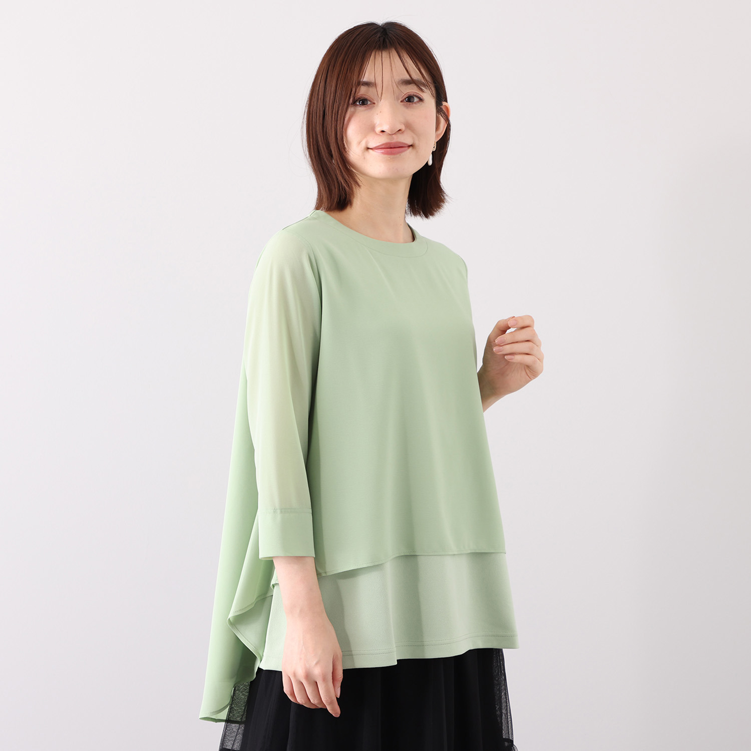 フーア シアーレイヤード フレアーライン プルオーバー