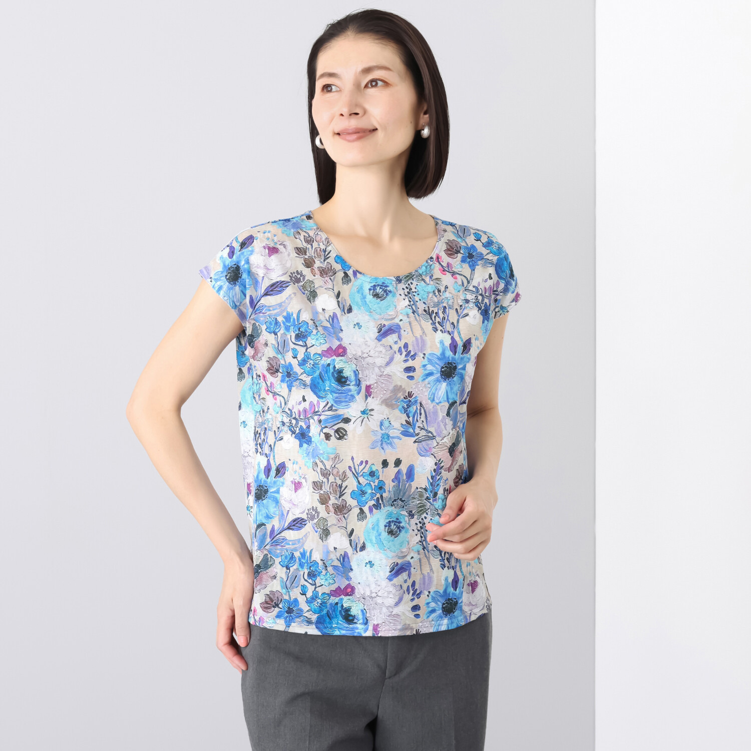 ダジュール ジャガード柄プリント プルオーバー