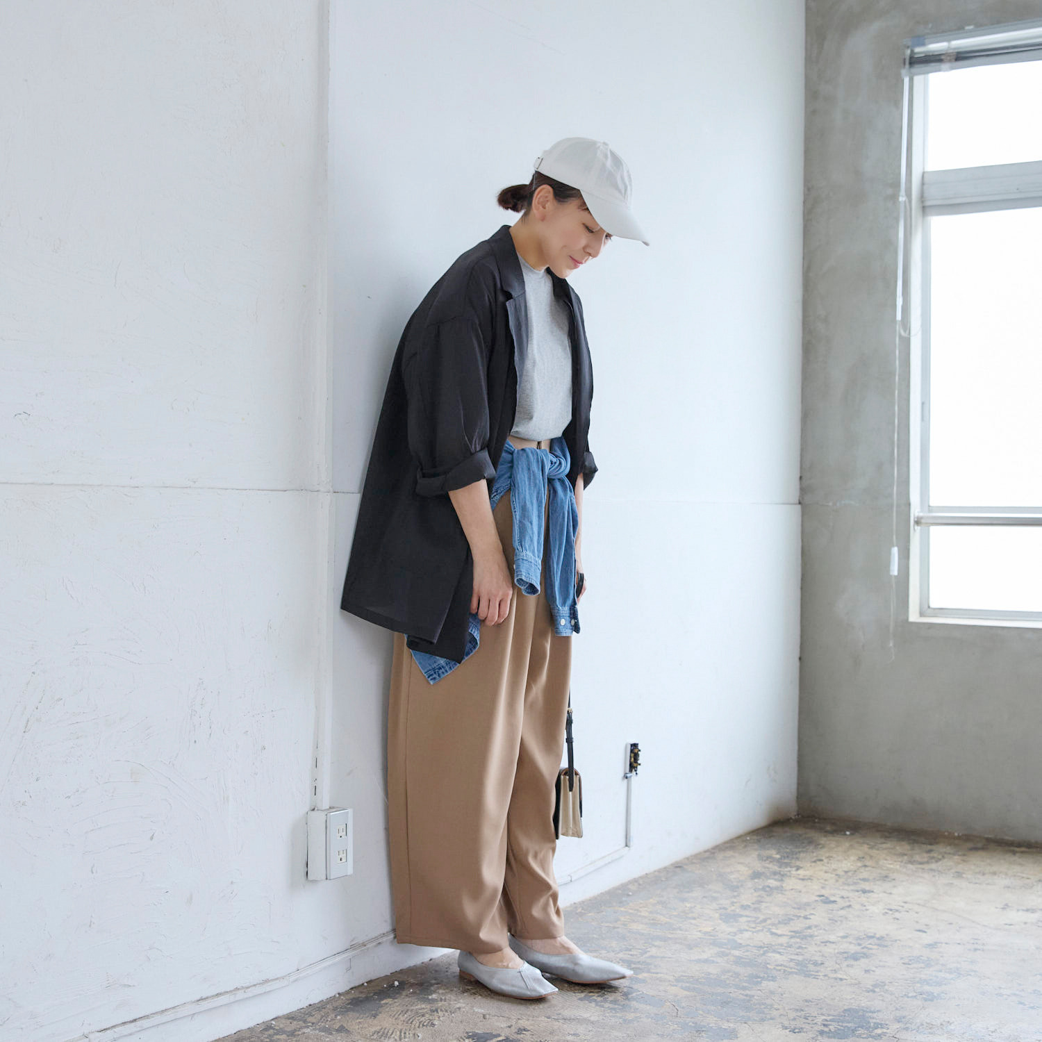 エクラージュ リラックスシルエット プレートアクセント ストレッチプルオーバー