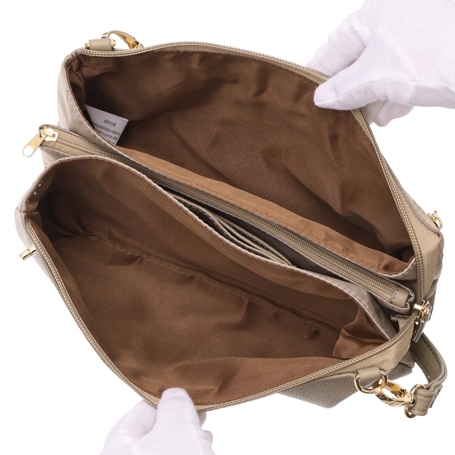 プラスステラ 牛革＆はっ水素材 前後どちらでも使える！ ショルダーバッグ