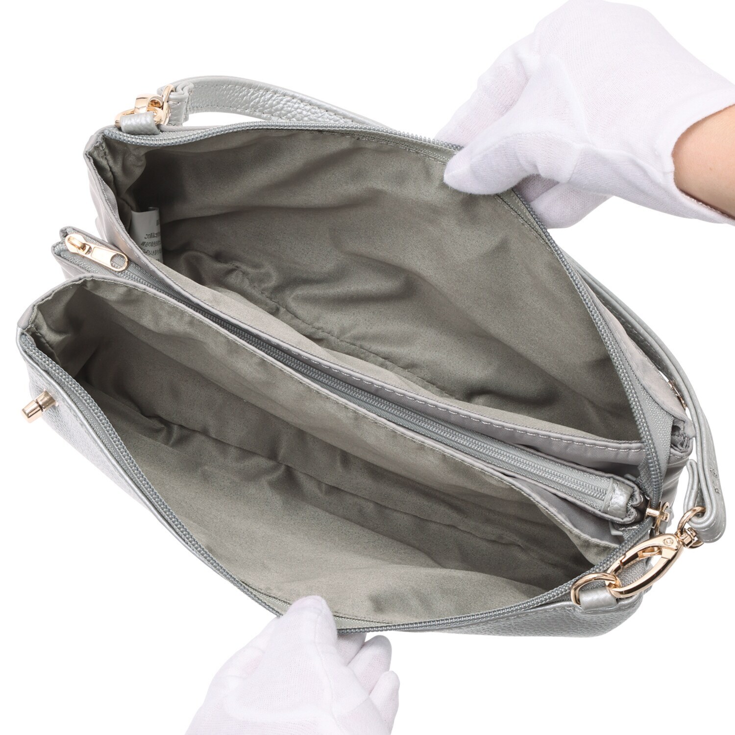 プラスステラ 牛革＆はっ水素材 前後どちらでも使える！ ショルダーバッグ