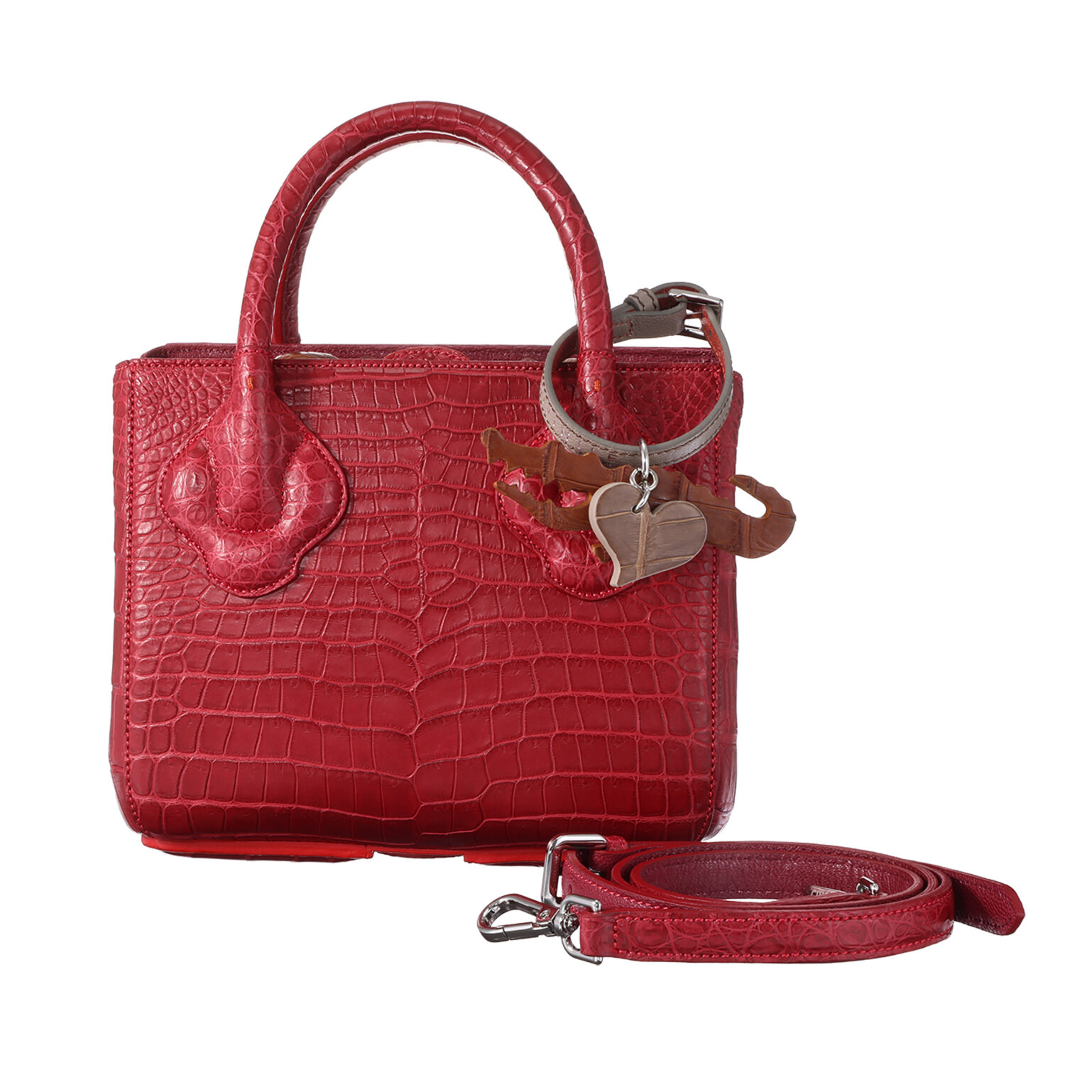 チビナイル クロコダイル ショルダーストラップ付 ハンドバッグ