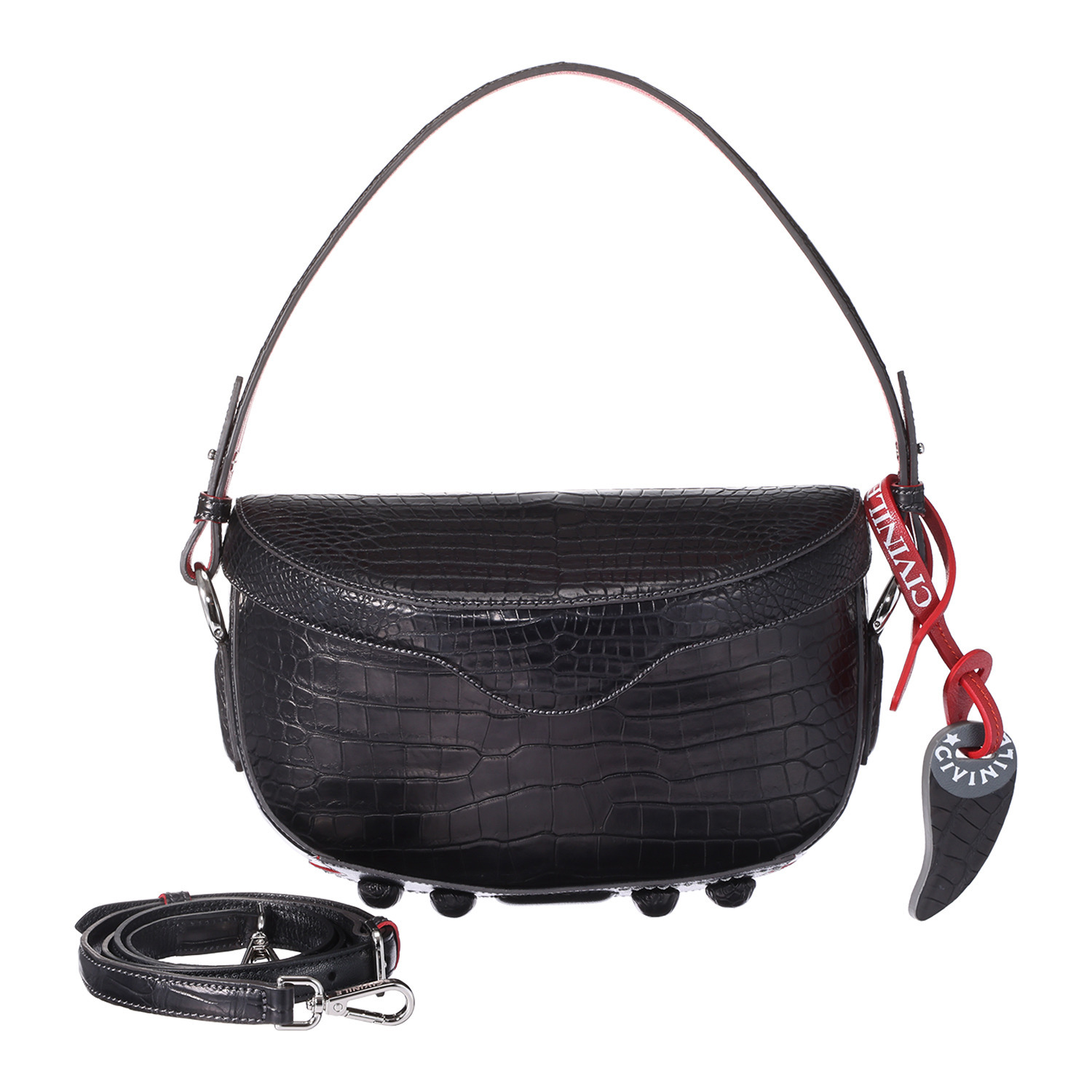 チビナイル クロコダイル ３ウェイ ハーフムーンバッグ