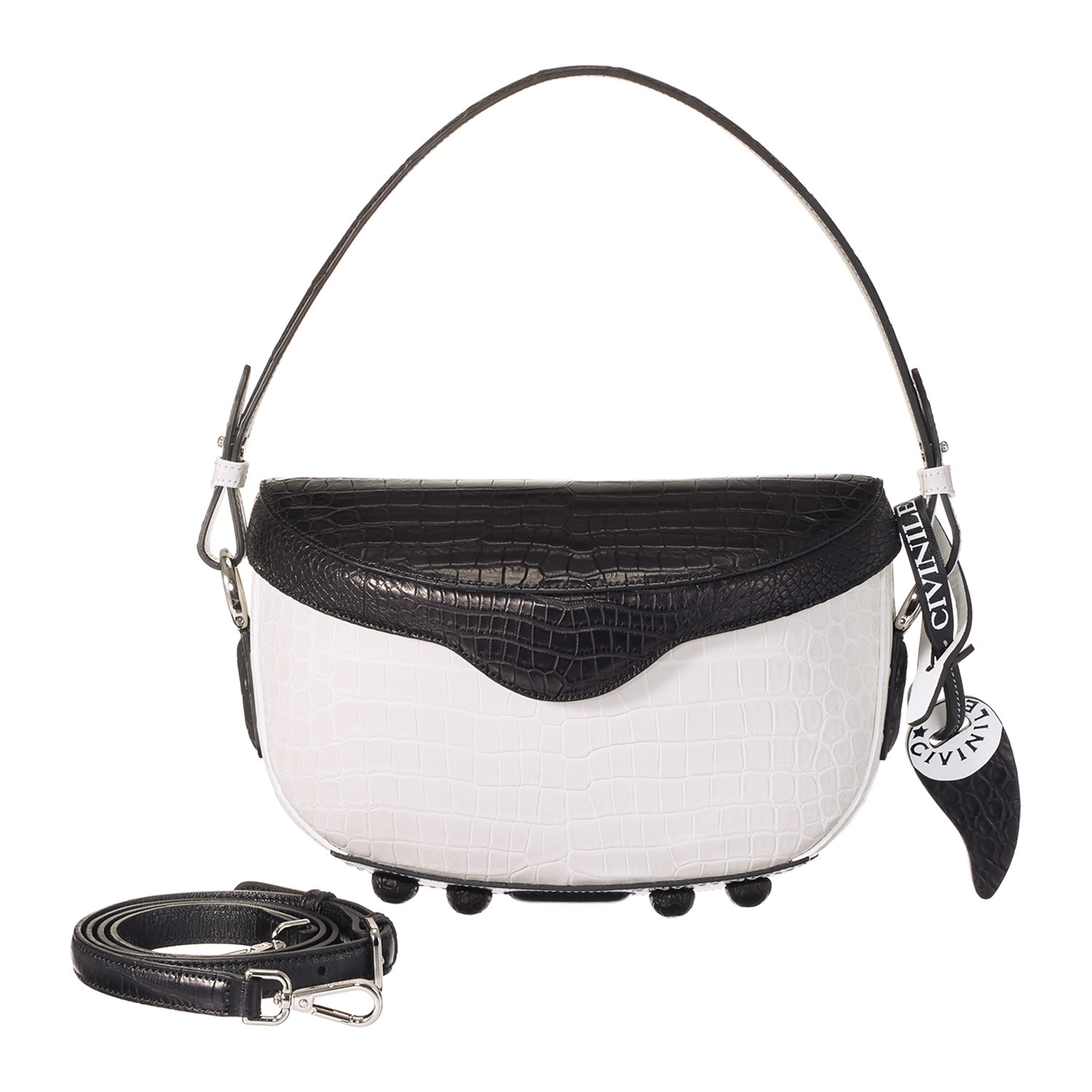 チビナイル クロコダイル ３ウェイ ハーフムーンバッグ