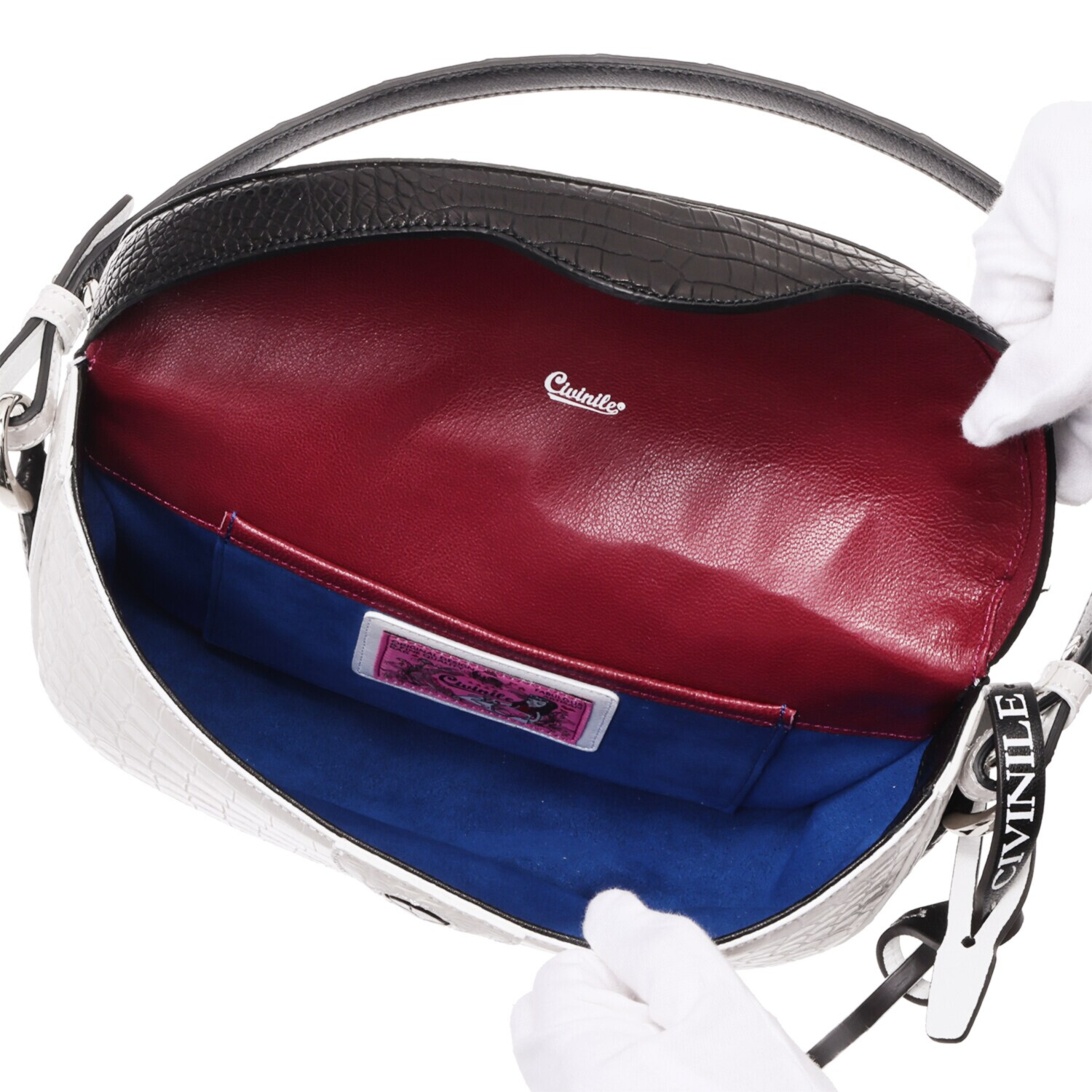 チビナイル クロコダイル ３ウェイ ハーフムーンバッグ