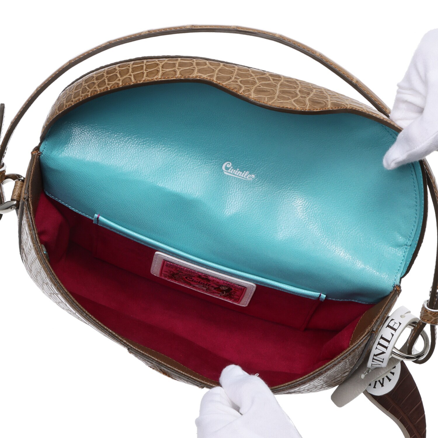 チビナイル クロコダイル ３ウェイ ハーフムーンバッグ