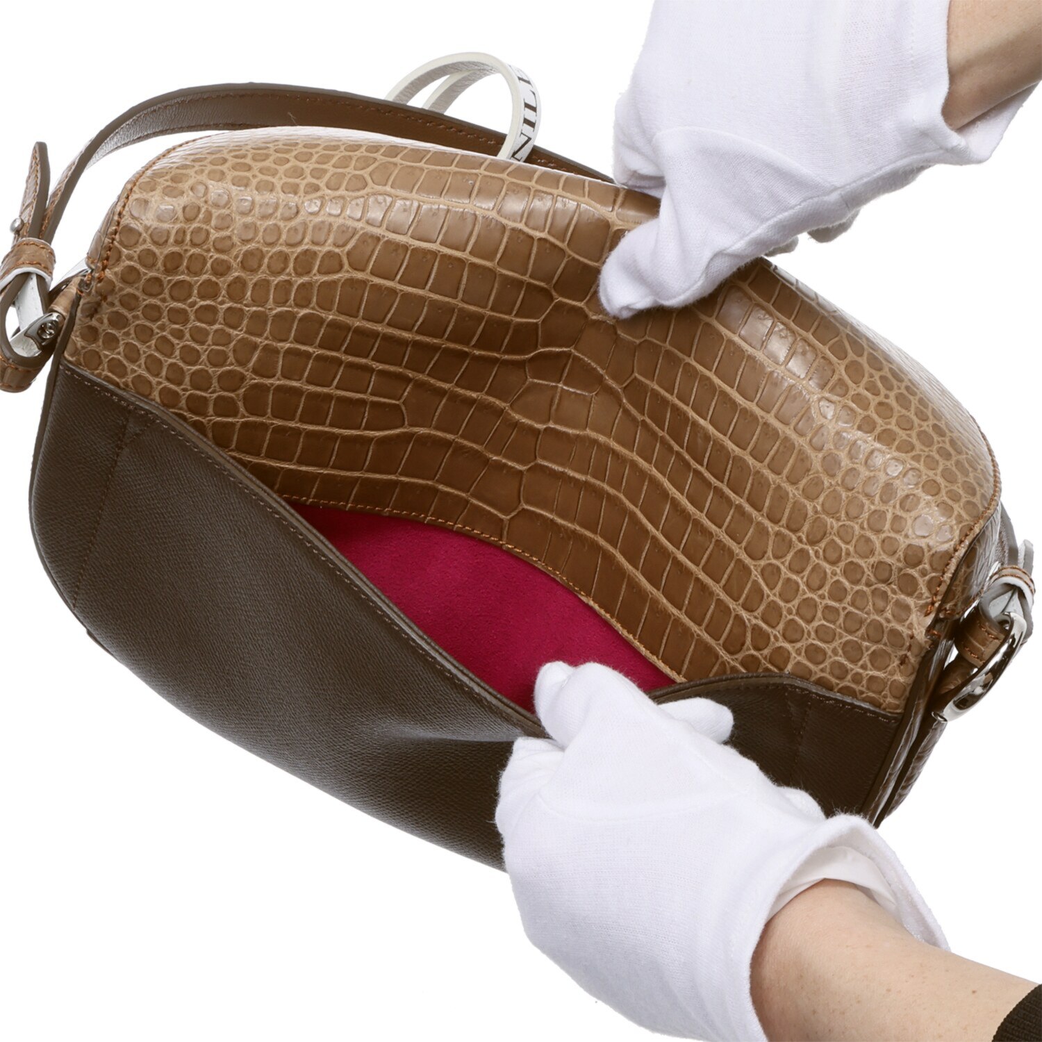 チビナイル クロコダイル ３ウェイ ハーフムーンバッグ