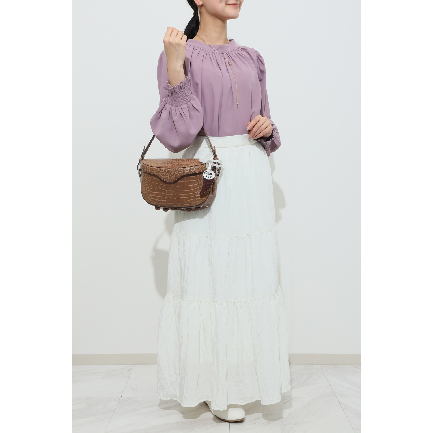 チビナイル クロコダイル ３ウェイ ハーフムーンバッグ